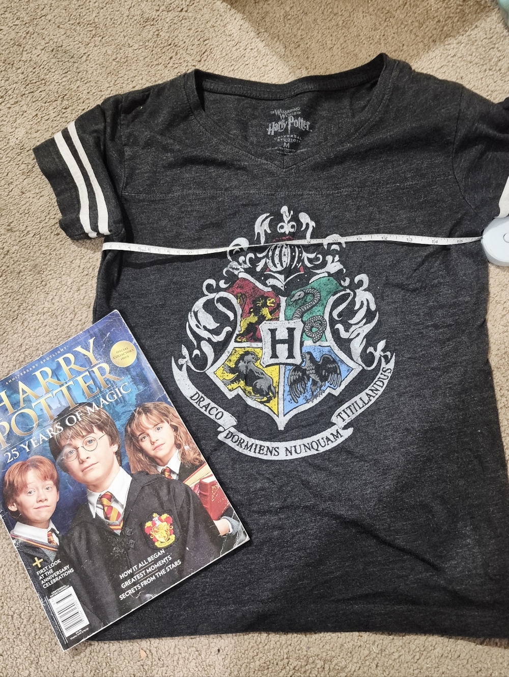 Harry Potter Kids' Hogwarts Crest Tee - Charcoal Gray